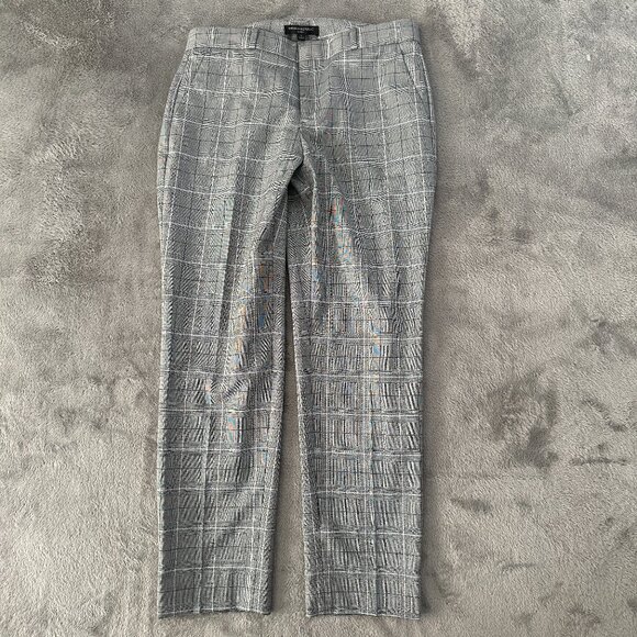 Banana Republic Avery Pants Slacks Gray Silver Plaid Women's size 4 Trousers - Picture 1 of 7